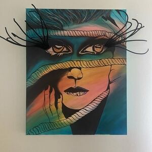 Abstract Face Art with 3D Elements